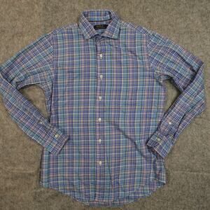 Polo Ralph Lauren Shirt Mens Small Button Front Plaid Checked Casual Long Sleeve
